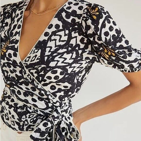 ANTHROPOLOGIE FARM RIO Floral Wrap Blouse in Assorted - Picture 3 of 13
